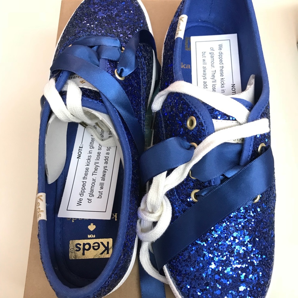 NWT KEDS X Kate Spade Glitter Blue Size 5
